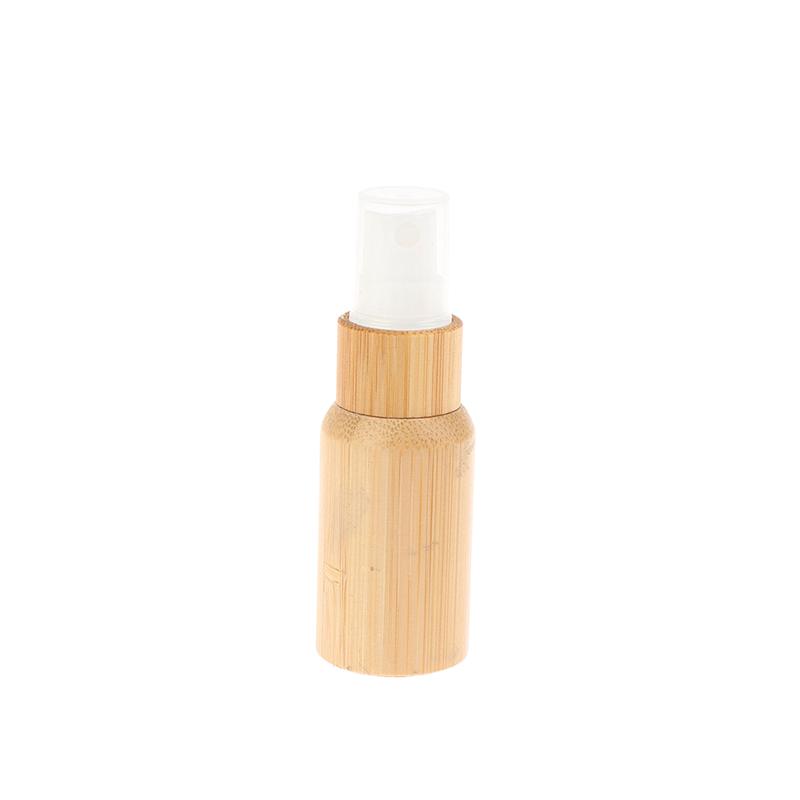 Empty 10/20/30/50/100Ml Bamboo Outer Shell Plastic Spray Bottle With Fine Mist Dispenser For Liquid Perfume Toiletries Container