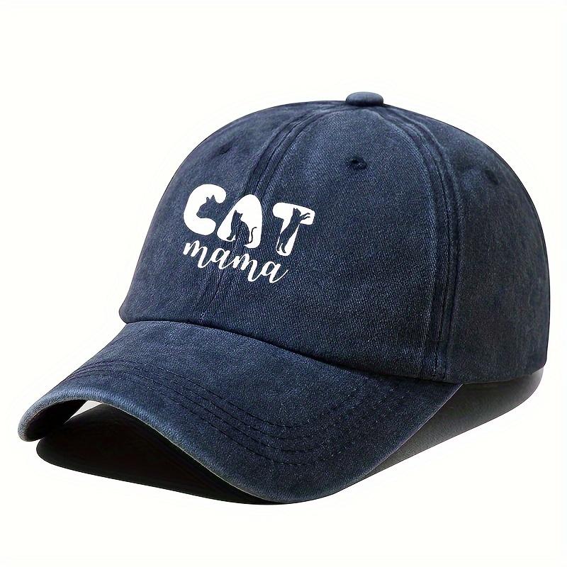 Fishing Hat Cat Print Baseball Cap Outdoor Travel Hiking Hat Fashion Washed Cowboy Hat
