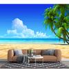 Seascape 3d Wallpaper Beach Coconut Tree Sofa Living Room Bedroom Beach Murals Home Decor