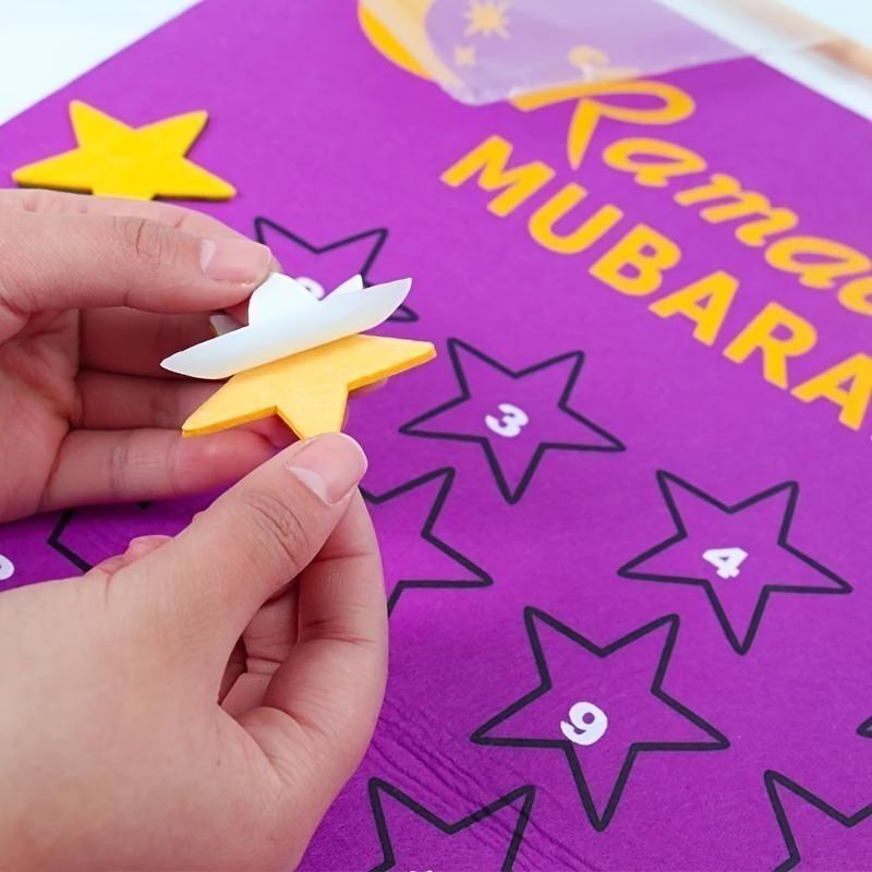 Ramadan Mubarak Countdown-Kalender Traditionelle Plüsch-Hängedekoration Islamische Muslimische Partyzubehör für Heimdekoration Eid-Feier