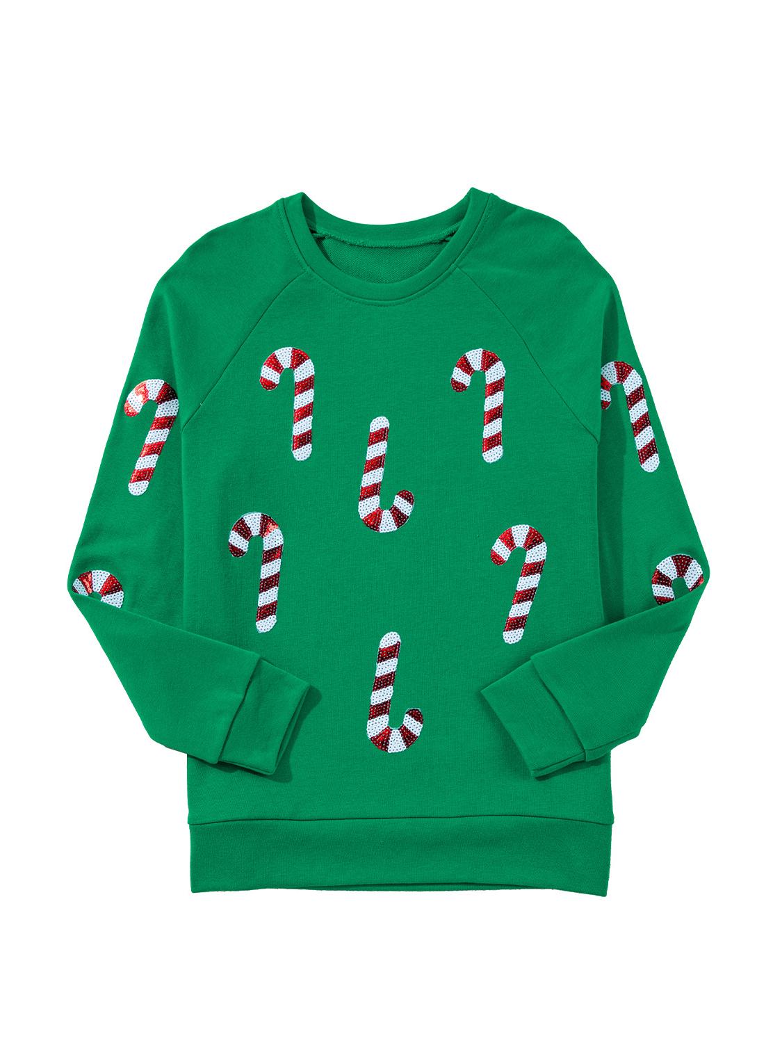 

Женский зимний свитшот с принтом, с длинным рукавом и круглым вырезом - Повседневный топ свободного кроя на Рождество Small зелёный