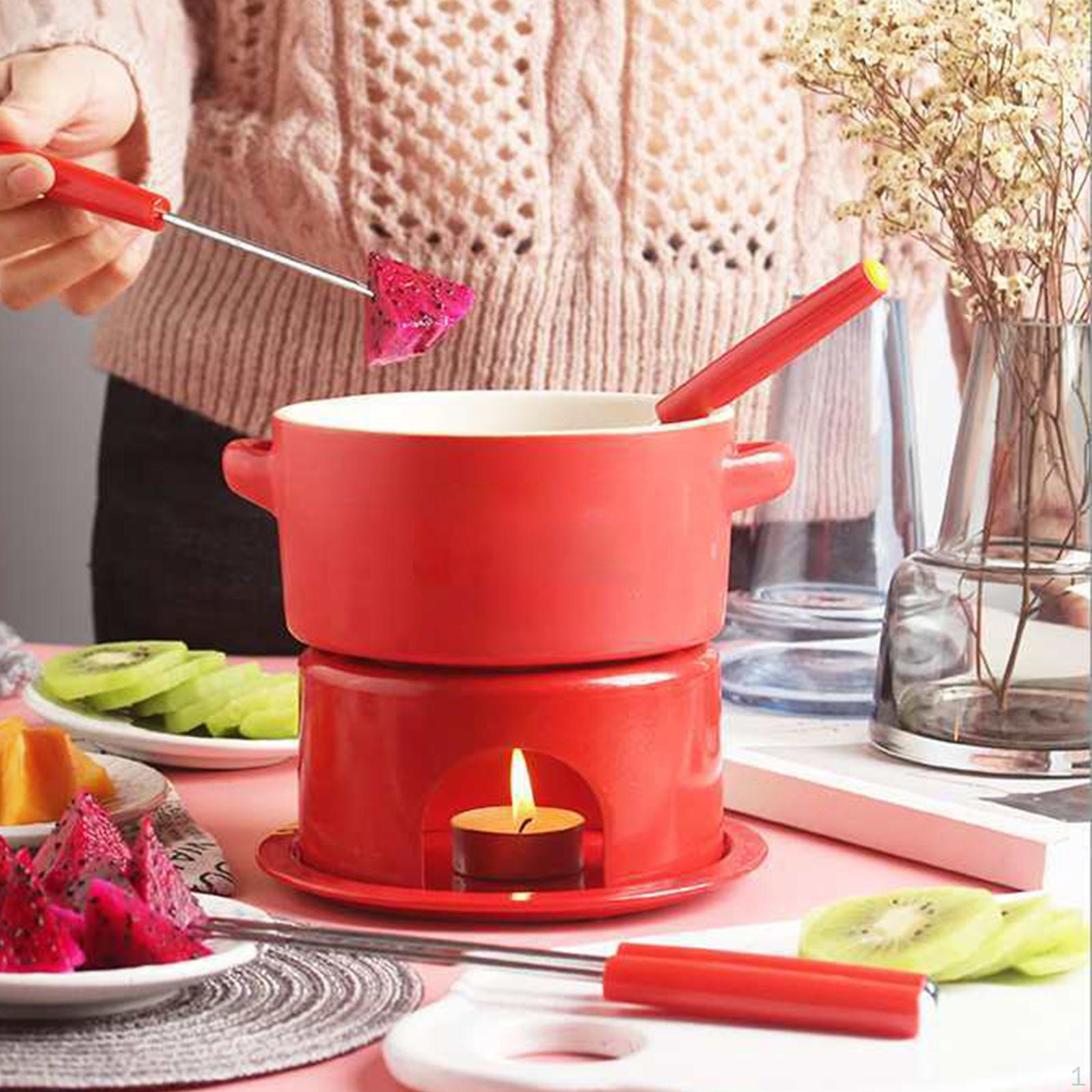 

Набор для фондю из сыра, шоколадница, посуда для приготовления, миска для плавления, набор с вилками для конфет, карамели, льда Red