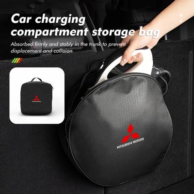 Car Portable Charger Plugs Storage Carry Bag Charging Gun Organizer For Mitsubishi Lancer ASX Pajero Mirage Attrage Xpander