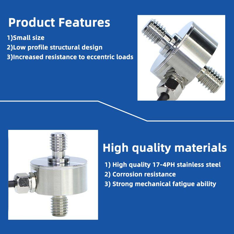Mini Load Cell Double Bolt Force Sensor for Compression Tension Industrial Testing Hopper Scale Robot  Capsule 10kg 50kg 100kg