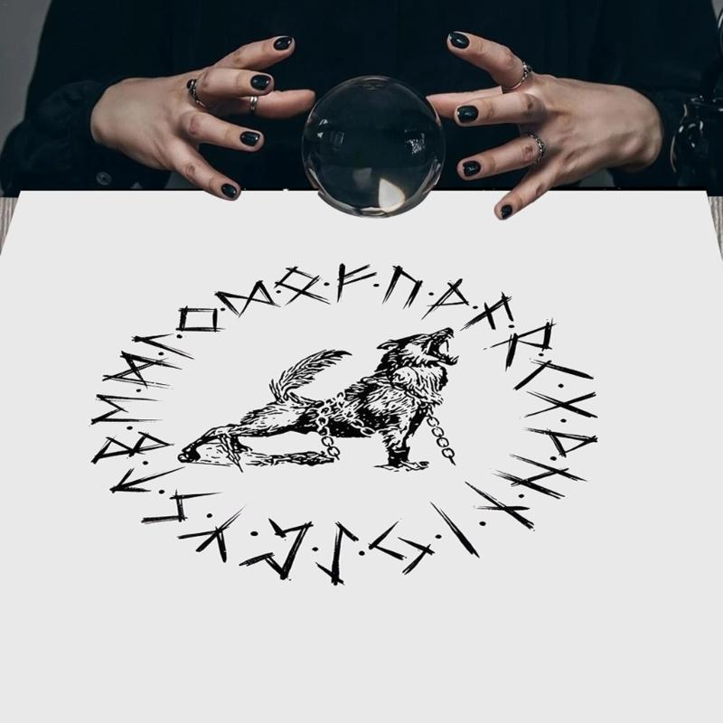 Mysteriöses Symbol Tarotkarten Tischdecke Altartuch Altartuch Wahrsagungen Kartentischdecke Wandteppich Einfach zu verwenden