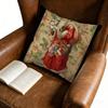 1Pc Vintage Style Cushion Cover Red Santa Claus Print Pillowcase For Sofa Bed Decorative Throw Case 45X45Cm