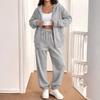 Women's Casual Sweatshirt Jacket and Jogger 2 Piece Set for Fall Winter Wear