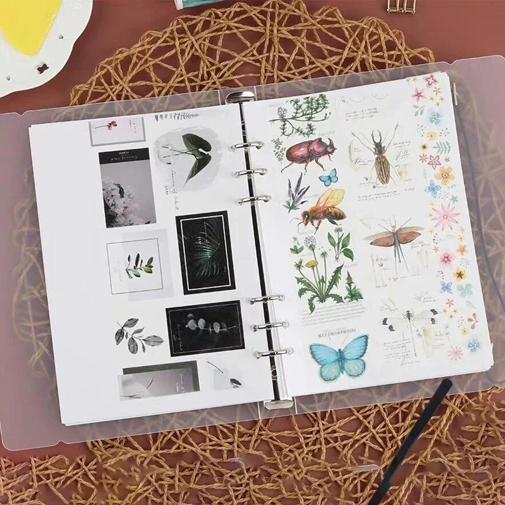 A5/6/7 Transparent Loose Leaf Binder Notebook Cover Zipper Bag Note Book Journal Planner Accessories Stationery Supplies New