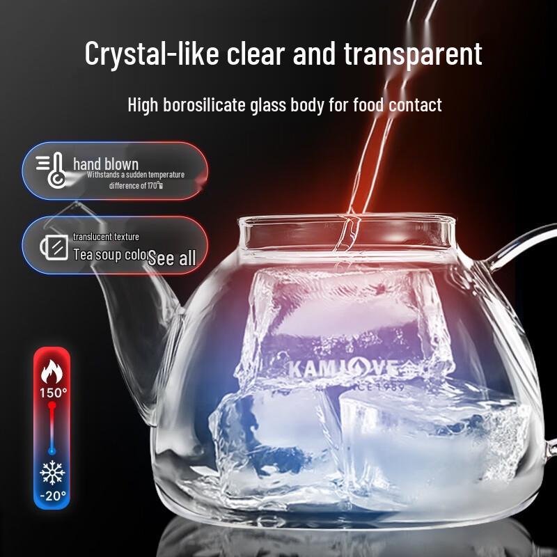 Jinzhao Heat-Resistant Glass Teapot with Stainless Steel Infuser