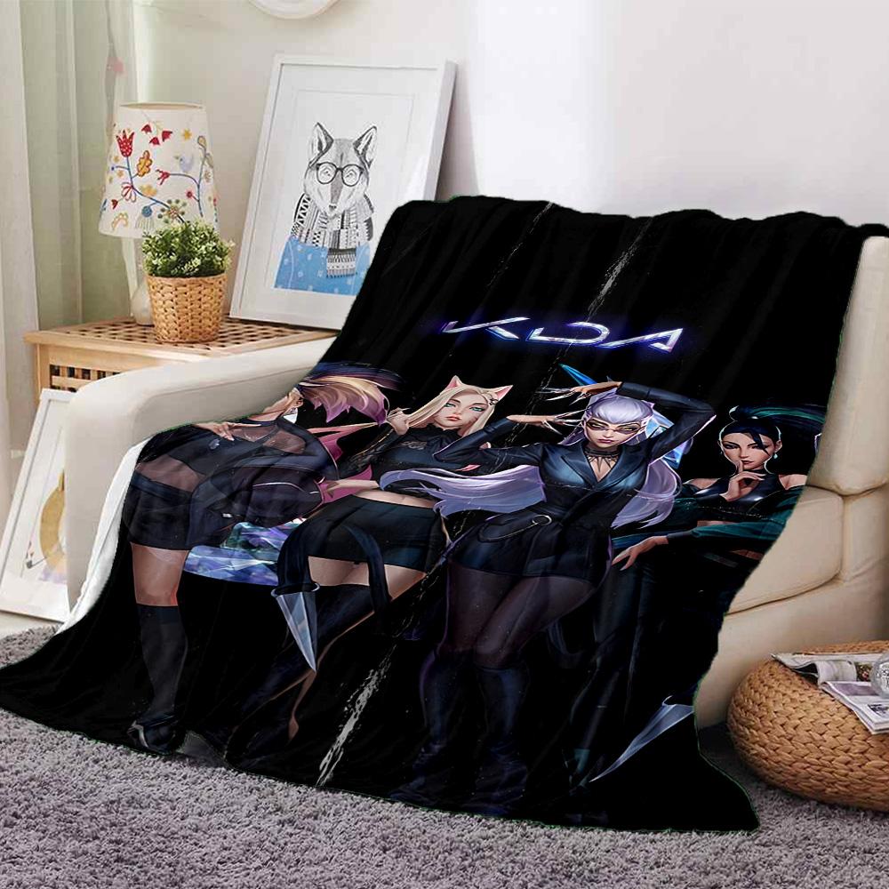 1pc Blanket - LOL-KDA kaisa ahri akali Print Design,Lightweight Blanket for Sofa,Bed- Soft &Warm,Gift for All Seasons