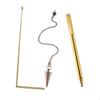 Ensemble de baguettes de sourcier en cuivre rétractable portable pratique pendule paranormal pendentif fortune