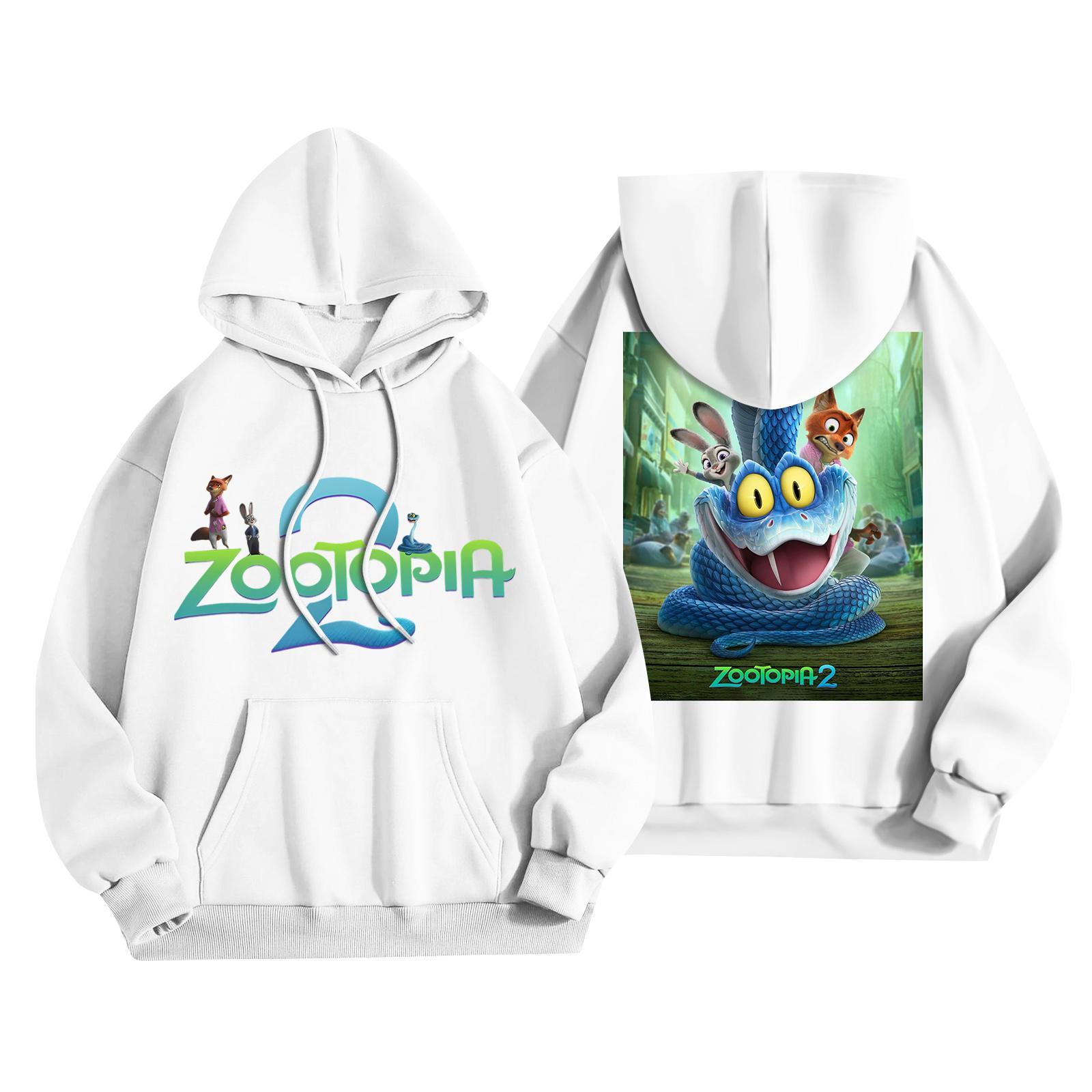 

Children s Fashionable Casual Long-Sleeved Cartoon Print Hooded Sweatshirt 160 белый