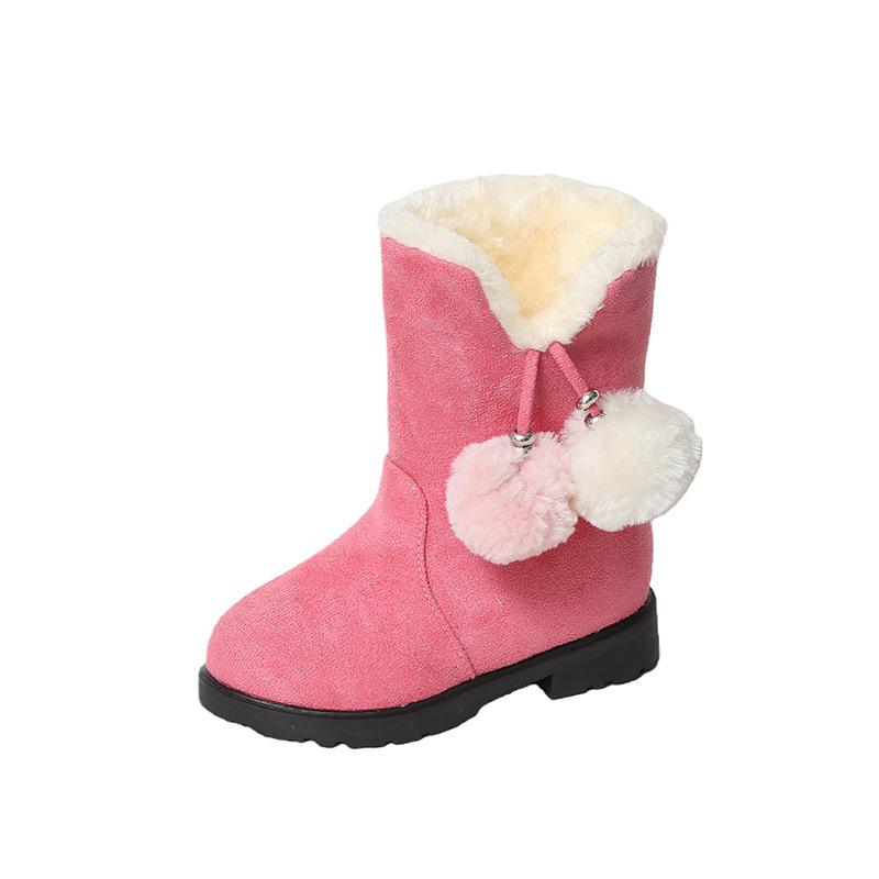 Girls' New Fleece-lined Snow Boots, Children's Cotton Shoes