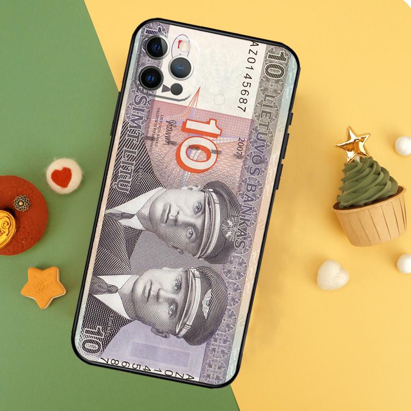 Lithuania Litas Money Cover For iPhone 16 15 14 13 12 11 Pro Max Plus Mini 7 8 X XS Max XR Phone Case