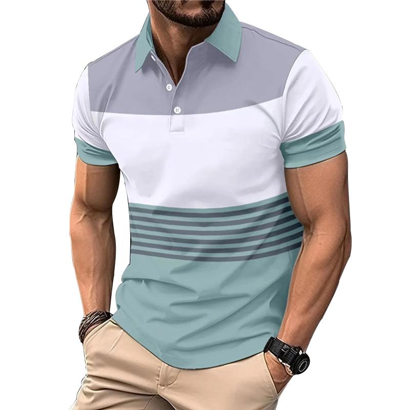 Menn sommermote Slim Fit kortermet poloskjorte.