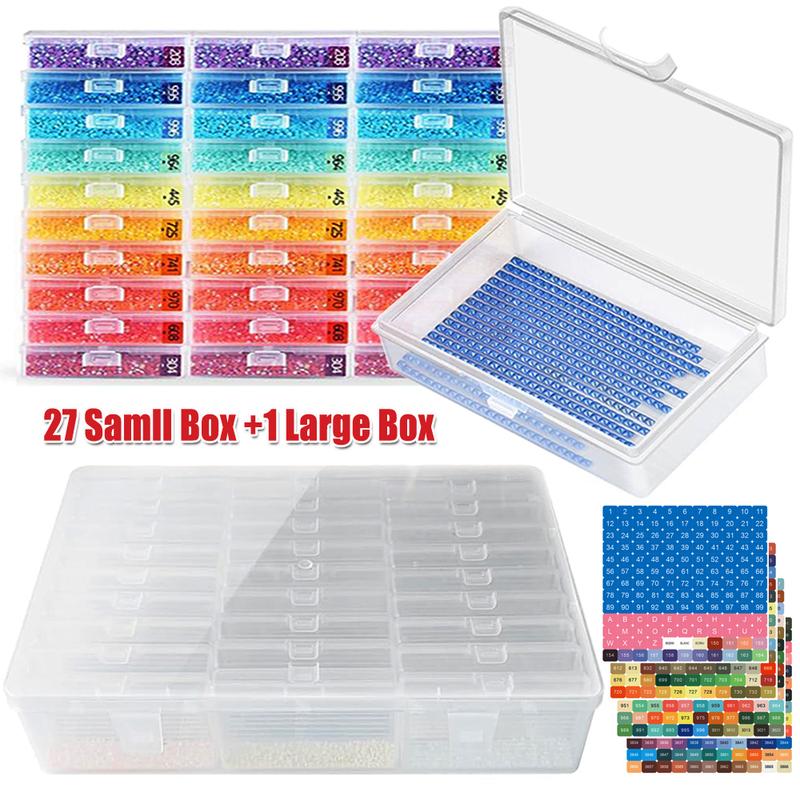 2 in 1Diamond Art Tray Storage Box, Diamond Printing Tools Accessories, Desk organizer Box For DIY Crafts Accessories Jewelry Be