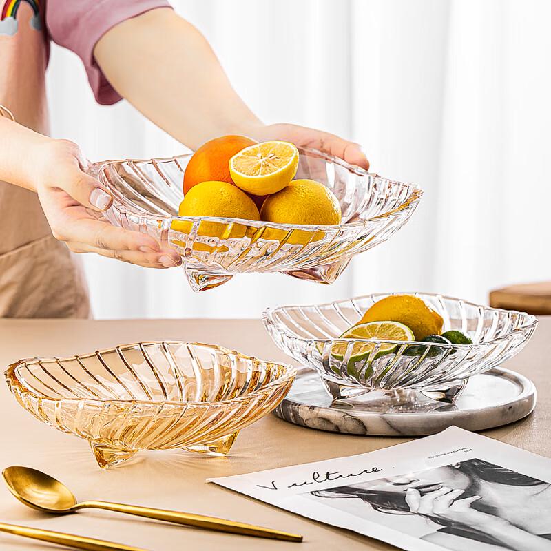 Flavinmci European Crystal Glass Triangular Fruit Plate