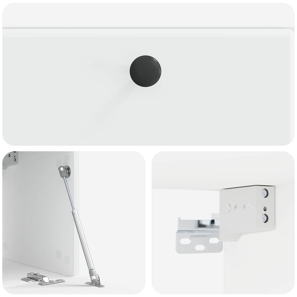 Wall Mounted TV Cabinet 59.5 x 31 x 30 cm White Engineered Wood