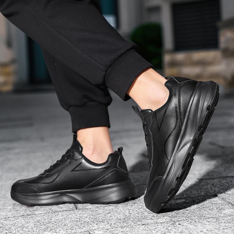 Wide Toe Leather Men's Winter Waterproof Sneakers Men Casual Sports Shoes Anti-skid Durable Running Tennis Trainers Man Fashion
