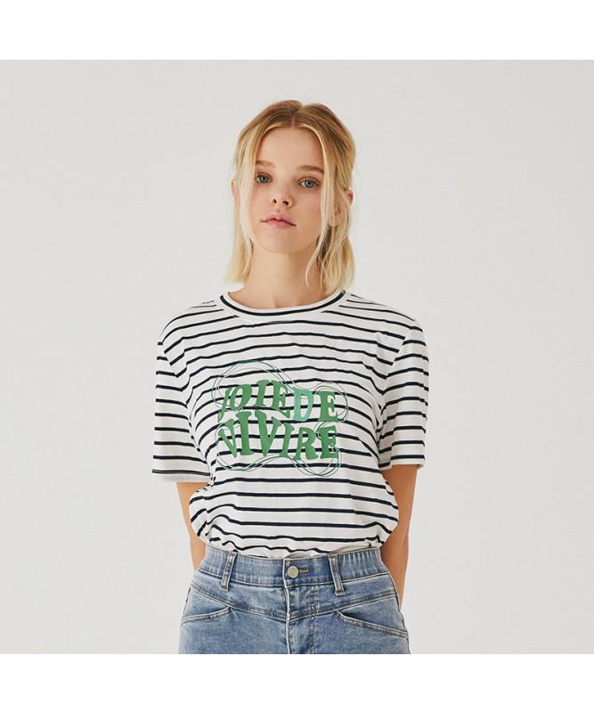 Sup Semi-Crop Lettering Short Sleeve T-Shirt (Sa4St36) Beige(25)/055