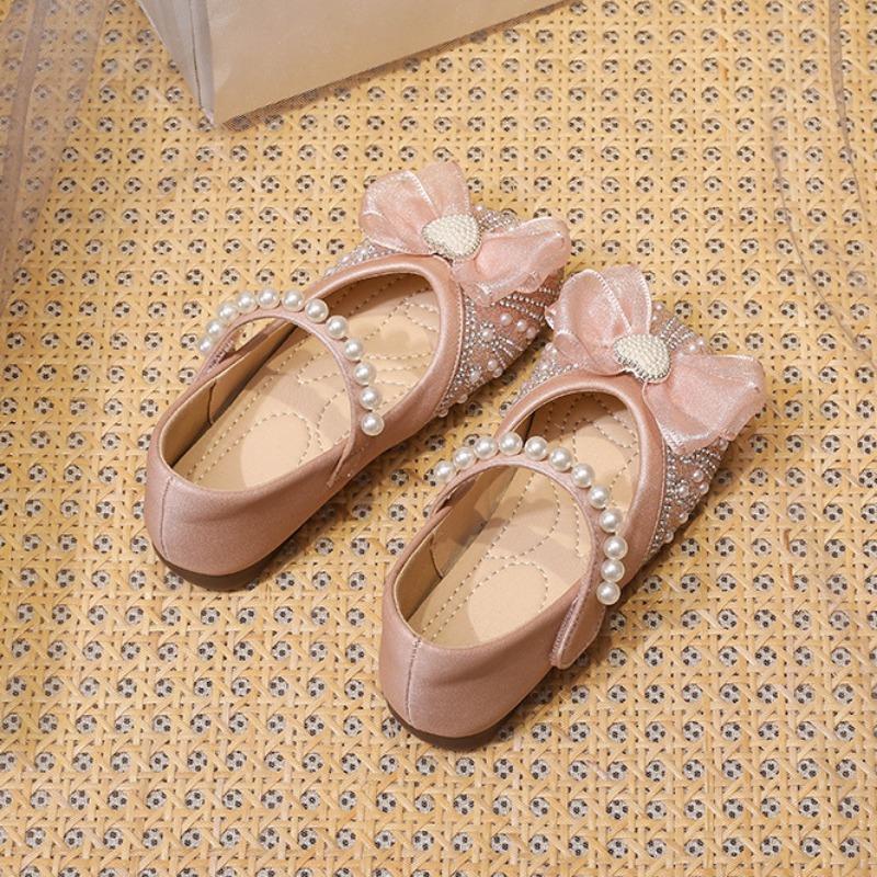 

Туфли принцессы из хрусталя на мягкой подошве для девочек с бантами для выступлений 23