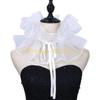 49MD Tie Collar Cosplay Ruffled Elizabethan Wrist Cuffs Medieval Cosplay Drama Play Decorative Shirt Dress Collar
