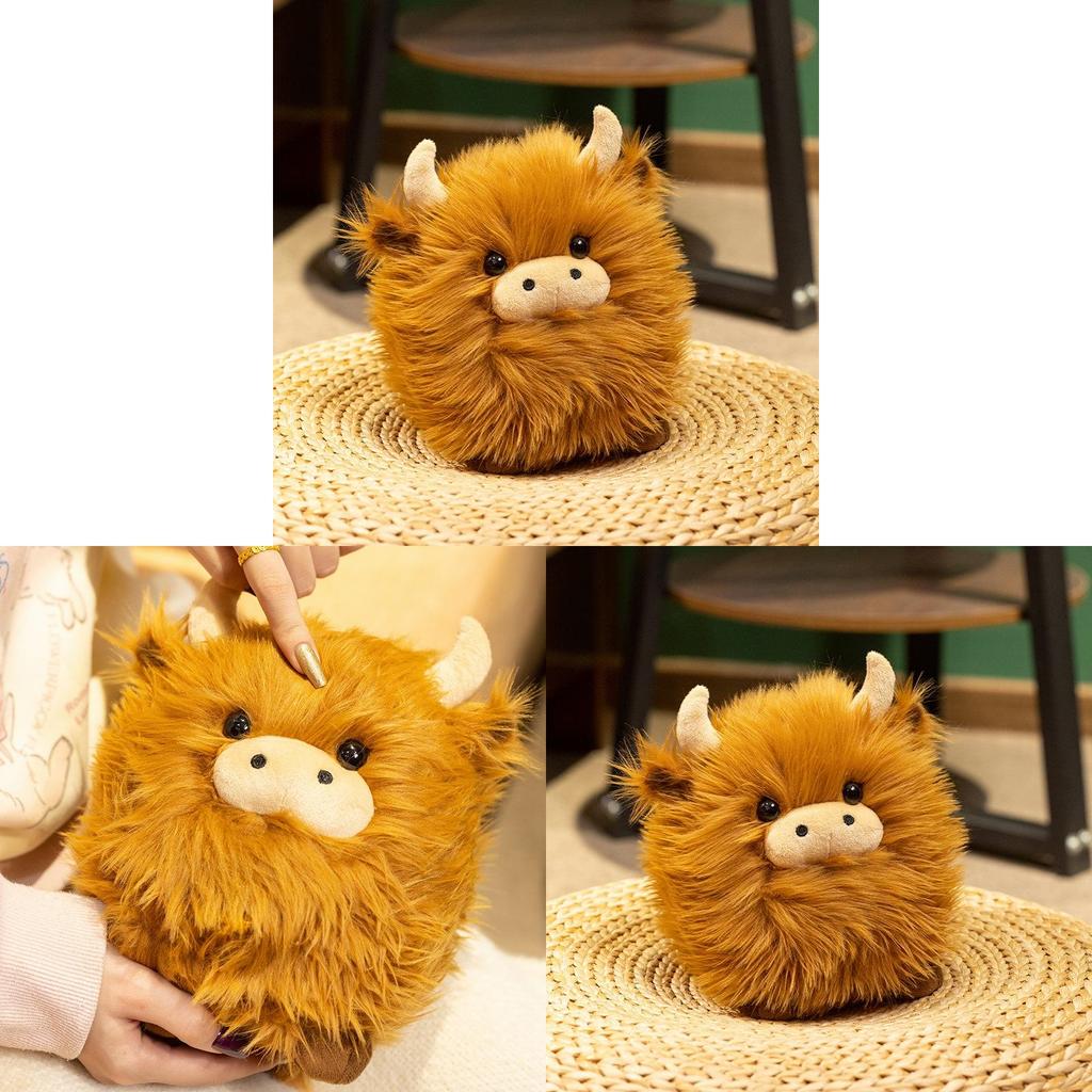 Plush Cow Toy For Kids Long Pile Soft Stuffed Animal Gift For Children