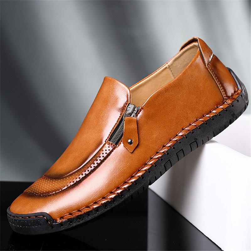 Handmade Leather Men Shoes High Quality Men Loafers Comfortable Soft Sole Walking Shoes Moccasins Men Driving Shoes New