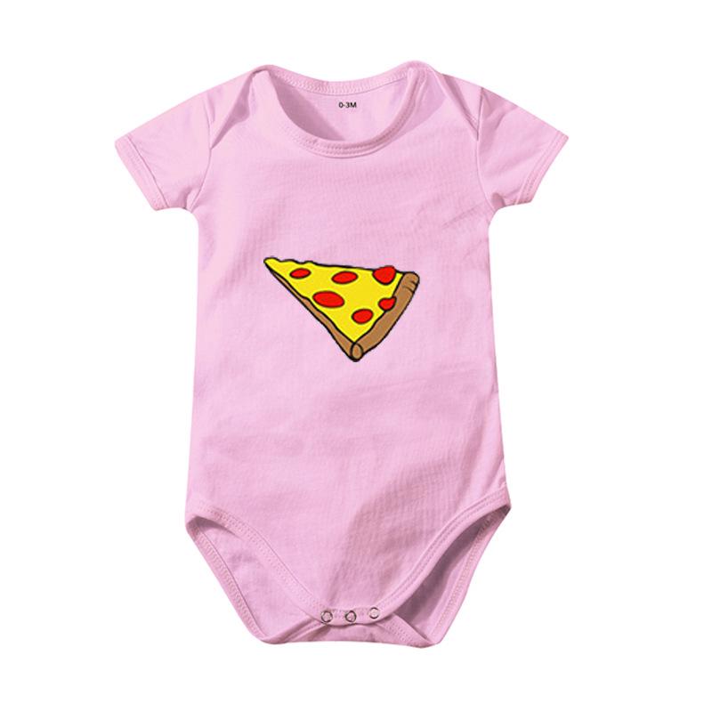 Family Pizza Pattern Parent-Child T-shirt 2022 Romper 0-3 months