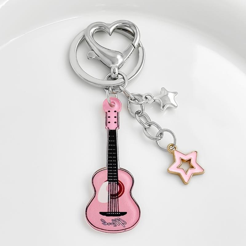 Hiphop Rocková Kytara Klíčenka Cool Módní Punk Harajuku Hudební Klíčenka Přívěsek na Tašku