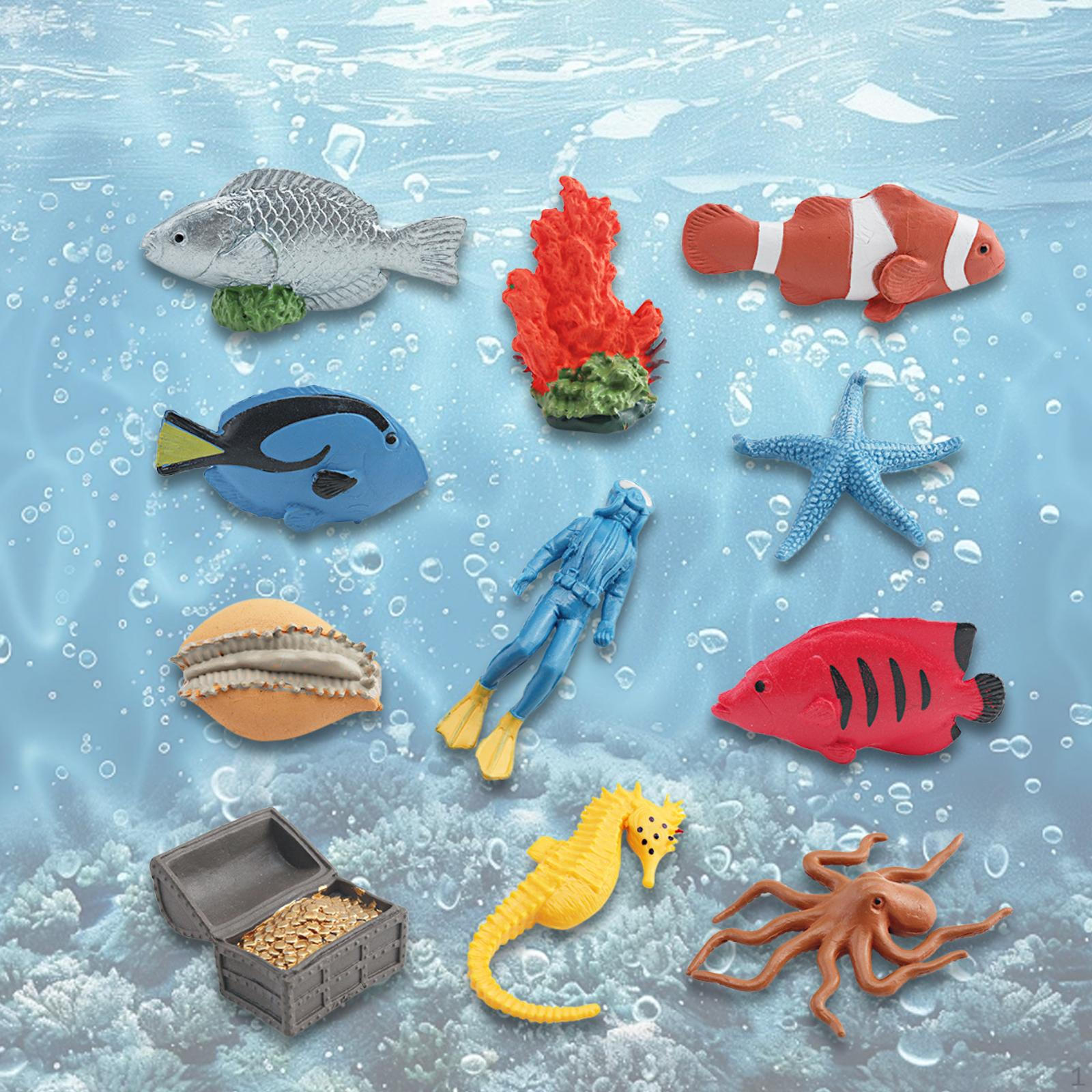 

11 штук Фигурки морских обитателей Игрушки морские существа Звездный коралл Реалистичная подводная фигурка для