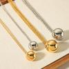  Trendy Ball Pendant Necklace 18K Gold Color Stainless Steel Beach Fashion Waterproof Jewelry 2024 Bijoux