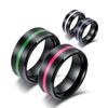 Europäischer & Amerikanischer Modeschmuck Glatter Mehrfarbiger 8MM Emaille Edelstahlring Vielseitiges Design