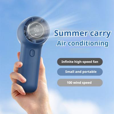 Portable Hand Fan 100 Wind Speeds Mini Bladeless Handheld Fan USB Rechargeable Personal High Speed Fans Electric Eyelash Fan