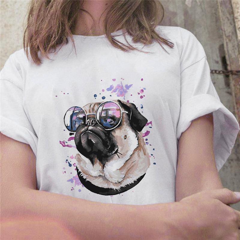 Women'S Painted Dog, Printed Fashion Women'S T-Shirt Casual Top Women'S