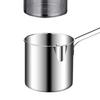 Portable Oil Fryer Deep Pot with Removable Frying Basket, Durable Stainless Steel Compact Filter Kitchen Saving Pot, No Spill for French Fries