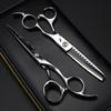 6.0-inch Napson Offset Thinning & Serrated Hairdressing Scissors with Carved Screws