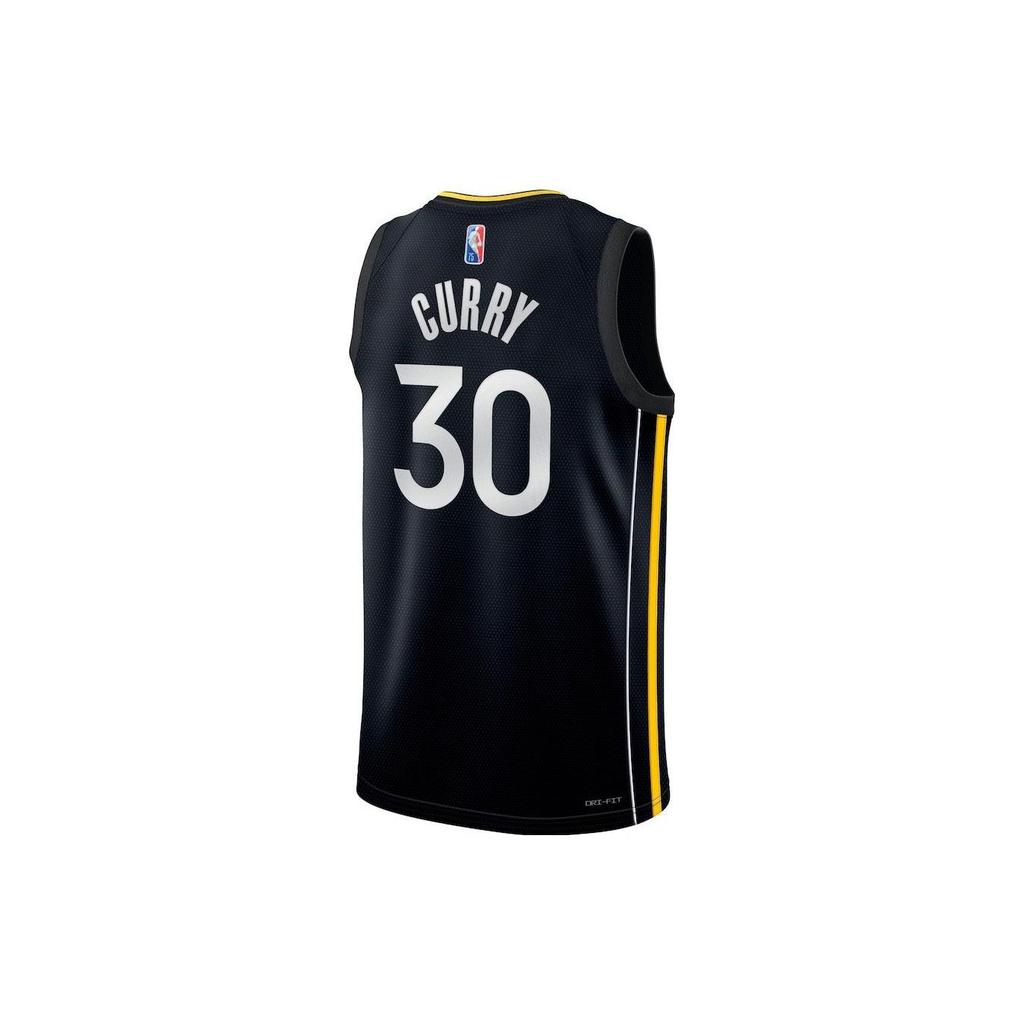Nike NBA Warriors Icon Edition Stephen Curry Swingman Jersey Black/Blue Men Streetwear DH8056-010