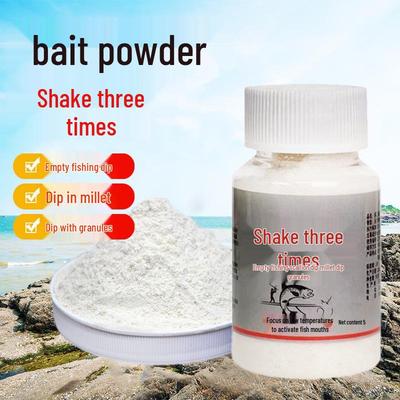 Polvo para cebo Shake & Stick: Fórmula Potenciada de Arroz Pegajoso y Gusanos Rojos para Pesca Salvaje