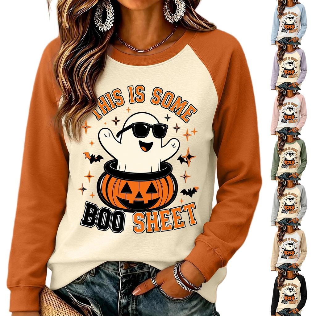 Women's Halloween Graphic Neck Sweatshirt