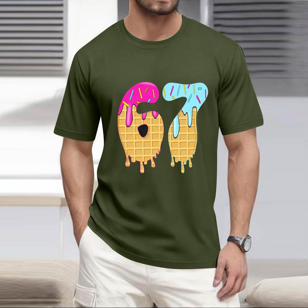 Men'S Fashionable T-Shirt, Street Casual Short Sleeved Clothing