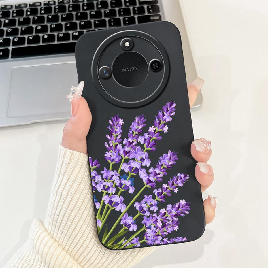 Phone Case For Honor X9c Smart 5G Pretty Girl Flower Printed Soft Silicone Back Cover For Honor X9C X9cSmart Cases Bumpers