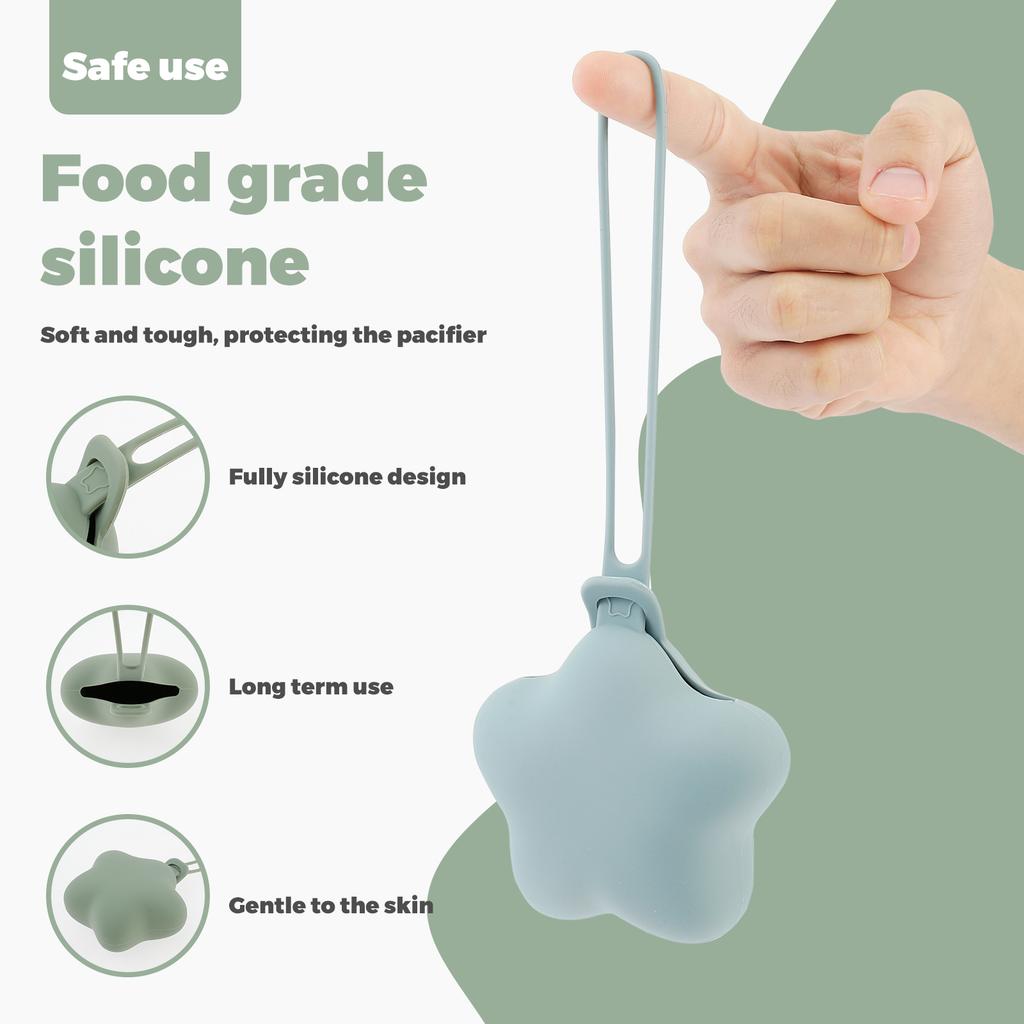 3PCS/Set Silicone Nipple Storage Bag For Newborns Food Grade Personalized Kids Pacifier Holder Portable Star Shape Nipple Case