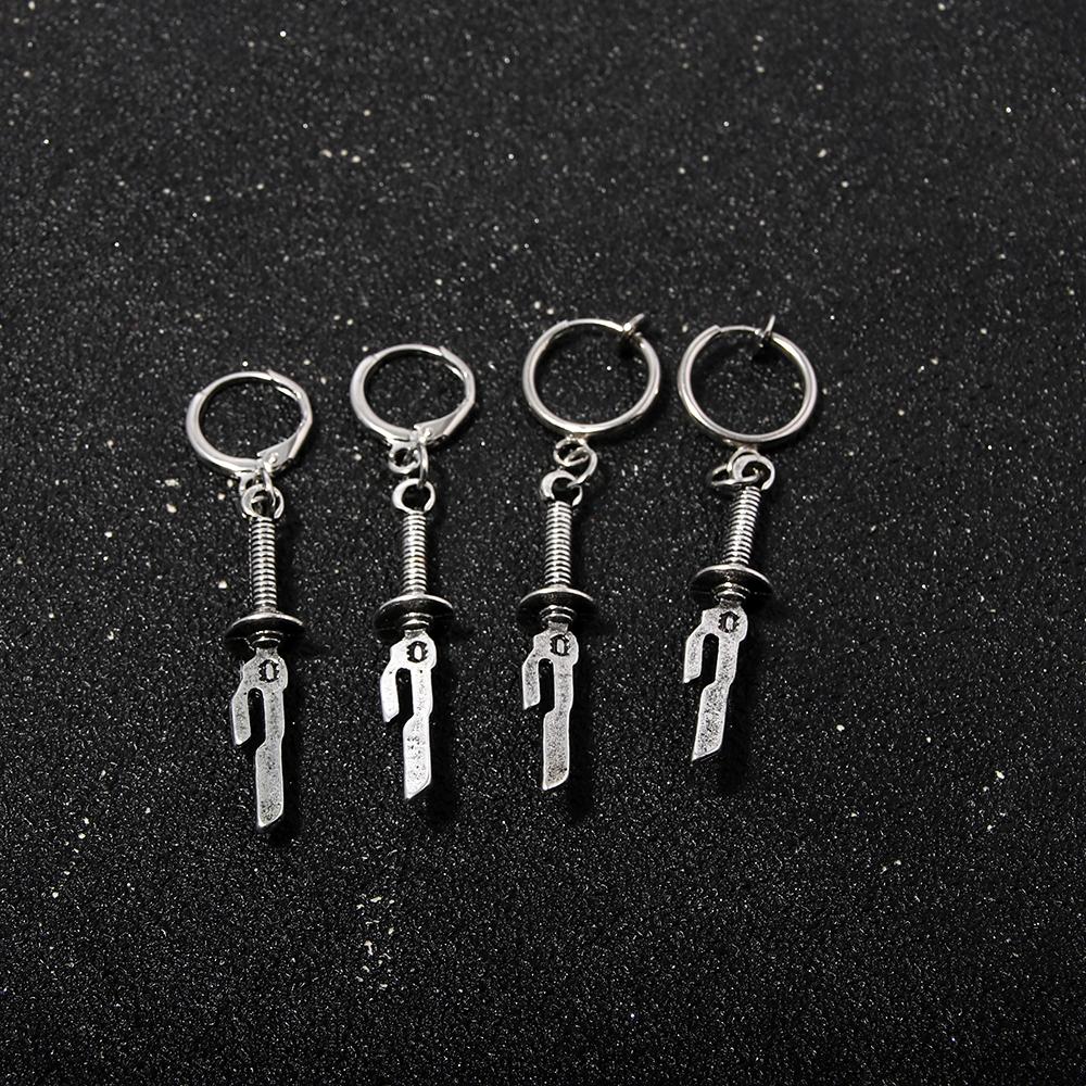 Pendientes Anime Jujutsu Kaisen Fushiguro Toji Modelo de Arma Colgante Clips para Orejas para Mujeres Hombres Joyería