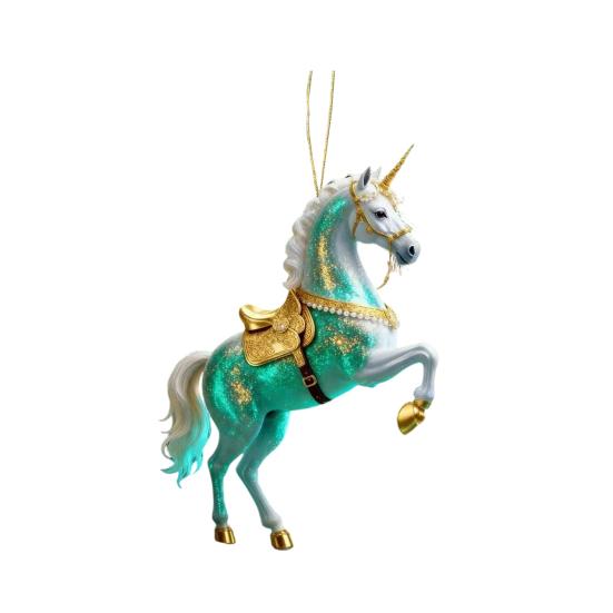 Horse Pendant 2D Acrylic Realistic Horse Decoration Christmas Ornament with Hanging Loop Equestrian Lovers Holiday Decor