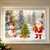 Christmas Static Glass Sticker Santa Claus Christmas Tree Rental House Window