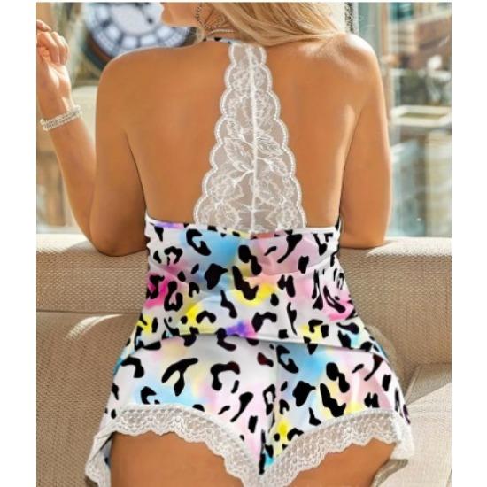 

GMXIA Женские модные и сексуальные шорты на бретелях с V-образным вырезом и кружевом, пижамы и домашняя одежда, комплекты пижам из двух предметов XXXL