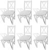 VidaXL 6x Dining Chair Wood White Dining Chair Kitchen Chair 271496