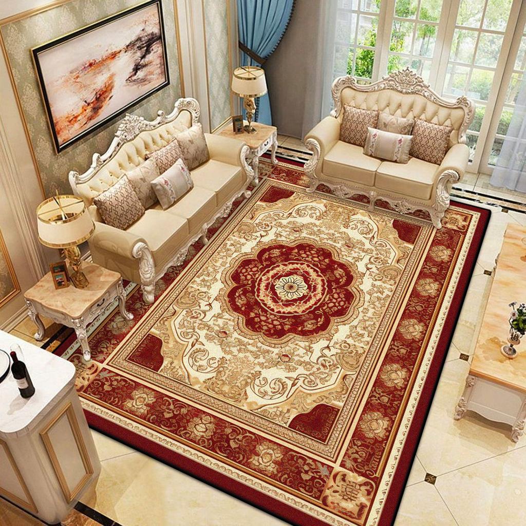 Red Luxury European Style Large Rugs for Living Room Parlor Sofa Area Carpets Non-slip Easy Cleaning Bedroom Floor Mat 200x300cm