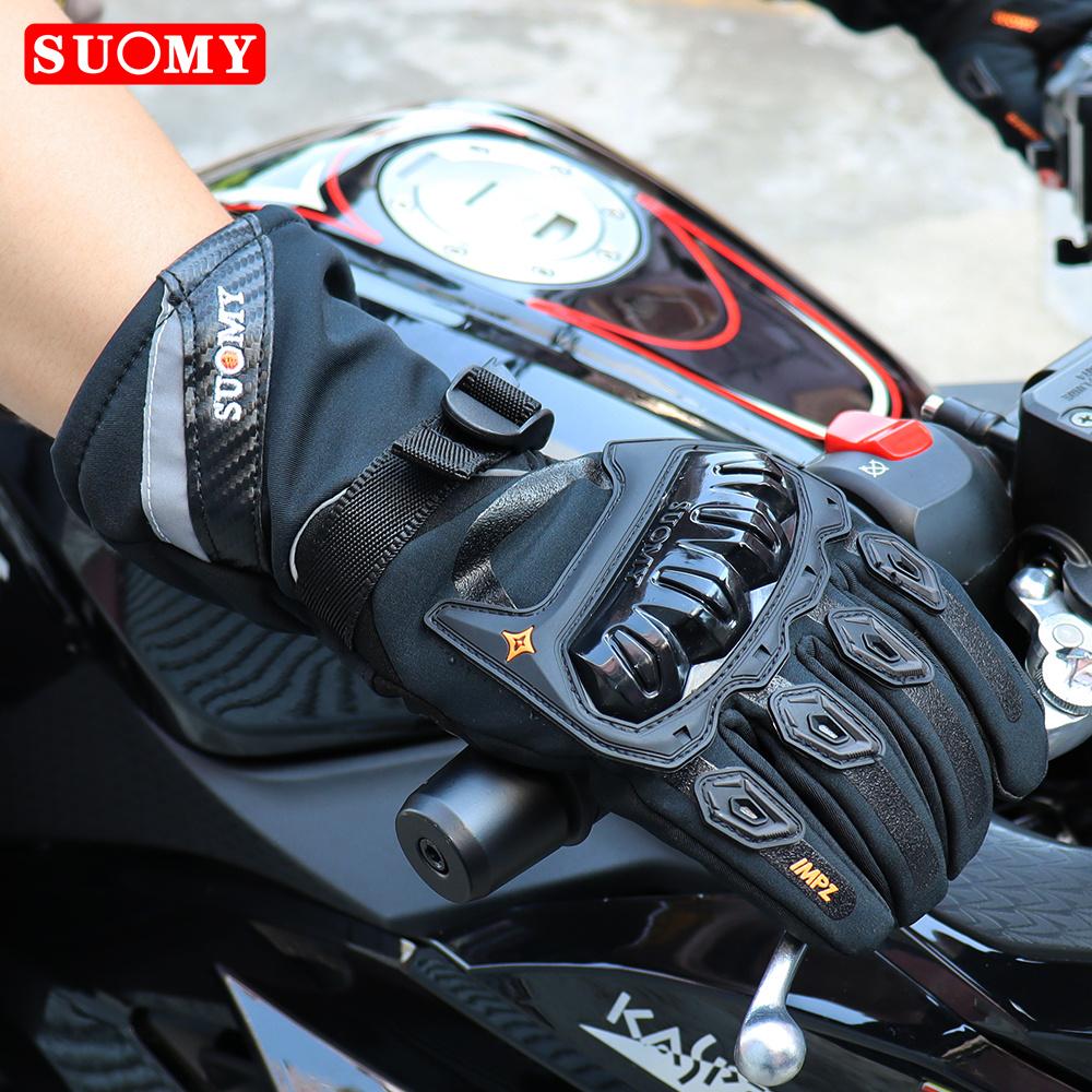 Suomy Winter Warm Motorcycle Gloves Windproof Waterproof Lady Pink Motorbike Riding Gloves Women Purple Motocross Guantes XS-XXL